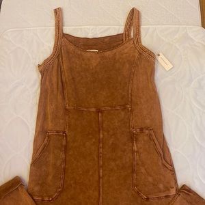 Anthro rust colored romper size L -  NWT soft sweatshirt material
